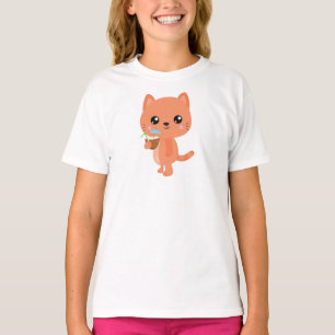 Hawaii Cat, Cute Cat, Orange Cat, Cocktail, Luau T-Shirt