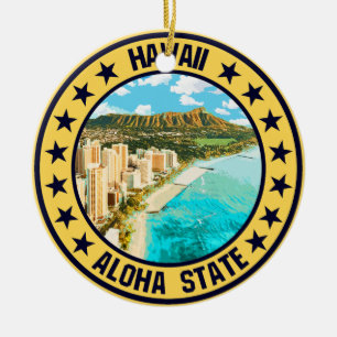 Hawaii ceramic tree decoration