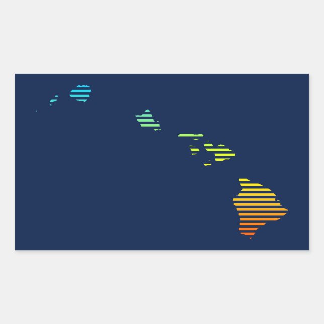 hawaii chill fade rectangular sticker (Front)