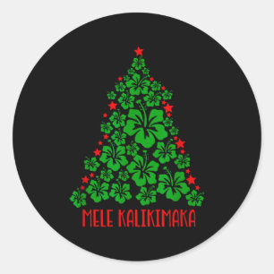Hawaii Christmas Mele Kalikimaka Floral Christmas  Classic Round Sticker