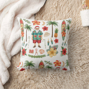Hawaii Christmas themed with Santa Claus Cushion