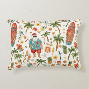 Hawaii Christmas themed with Santa Claus Decorative Cushion