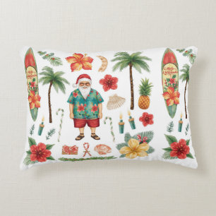 Hawaii Christmas themed with Santa Claus Decorative Cushion