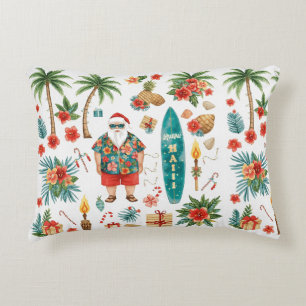 Hawaii Christmas themed with Santa Claus Decorative Cushion