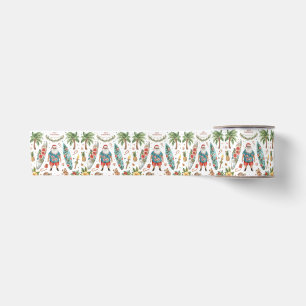 Hawaii Christmas themed with Santa Claus Satin Ribbon