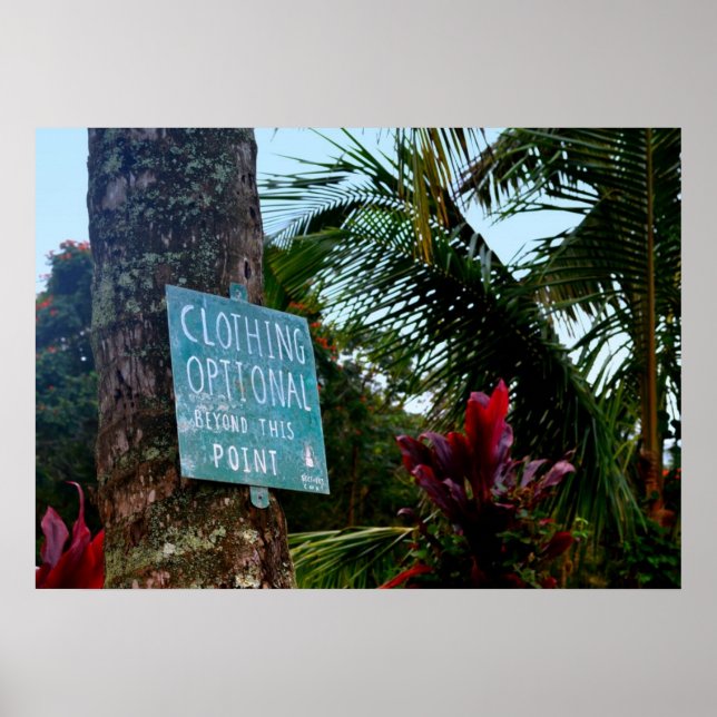 Hawaii "Clothing Optional" Sign (Front)
