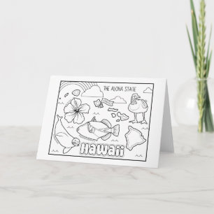 hawaii colour me collage holiday card