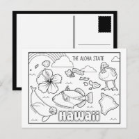 hawaii colour me collage