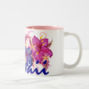 Hawaii colourful flowers artistic coffee mug