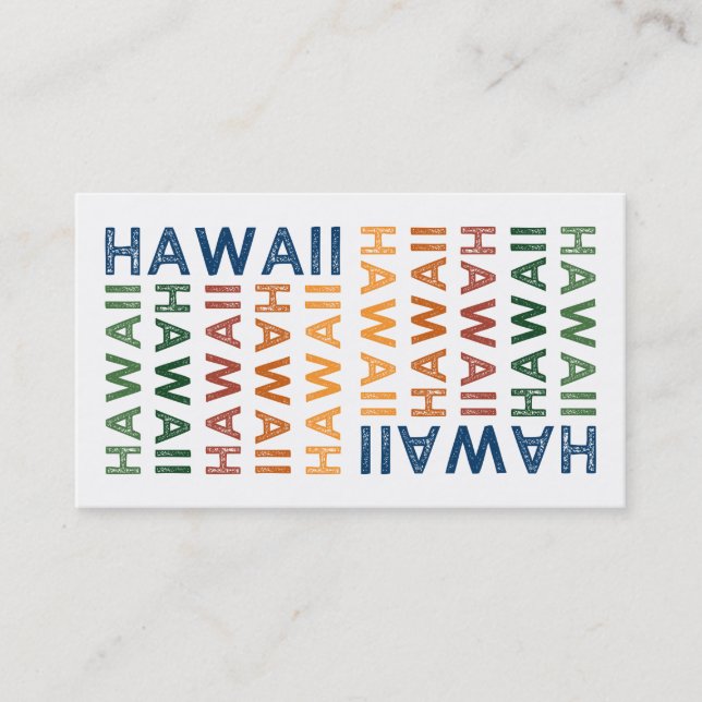 Hawaii  Cute Colourful Business Card (Front)