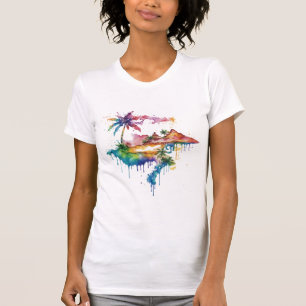 Hawaii design with colourful splatters T-Shirt