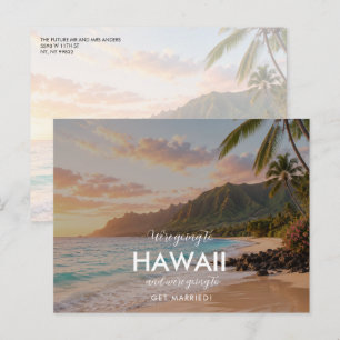 Hawaii Destination Wedding Save the Date Announcement Postcard