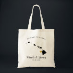 Hawaii Destination Wedding Welcome Bag Tote<br><div class="desc">Wedding weekend welcome gift bag for out of town guests to your wedding,  featuring image of Hawaii,  with gold heart.  Fill tote with your favourite goodies.</div>