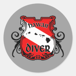 Hawaii Diver Classic Round Sticker