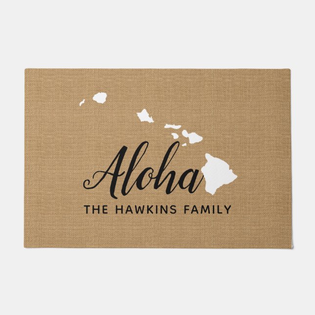Hawaii Family Monogram State Doormat (Front)