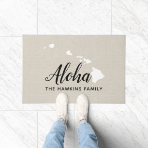 Hawaii Family Monogram State Doormat