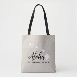 Hawaii Family Monogram State Tote Bag