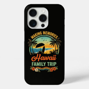 Hawaii Family Trip Beach Sunset Paragliding Scene iPhone 15 Pro Case