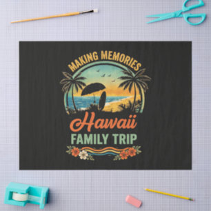 Hawaii Family Trip Beach Sunset Paragliding Scene Tissue Paper