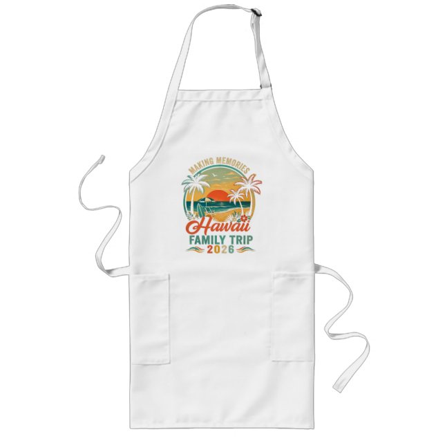 Hawaii Family Trip Tropical Sunset 2026 Long Apron (Front)