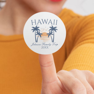 Hawaii Family Vacation Trip Classic Round Sticker