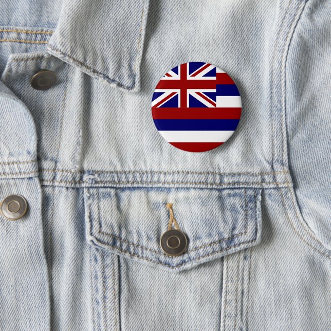Hawaii flag 6 cm round badge (In Situ)