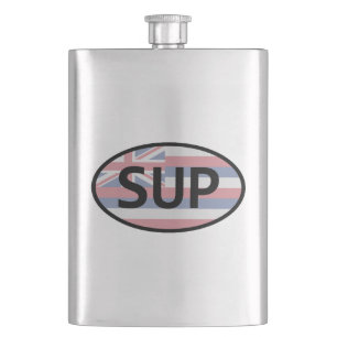 Hawaii Flag Standup Paddling Hip Flask