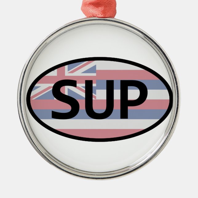 Hawaii Flag Standup Paddling Metal Tree Decoration (Front)