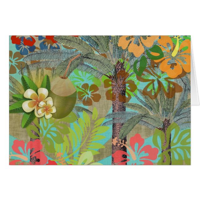 Hawaii Flower Hula Vintage Floral Graphic (Front Horizontal)