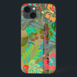 Hawaii Flower Hula Vintage Floral Graphic iPhone 13 Case<br><div class="desc">Hawaii Colourful Hula Collage - This image is a graphic art design of Hawaiian flowers and palm trees. The botanical collage is all about the colour of the tropical island.</div>
