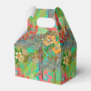 Hawaii Flower Hula Vintage Floral Graphic Favour Box