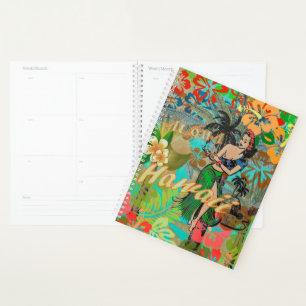 Hawaii Flower Hula Vintage Floral Graphic Planner