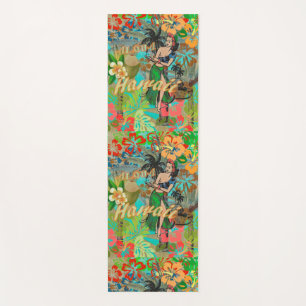 Hawaii Flower Hula Vintage Floral Graphic Yoga Mat