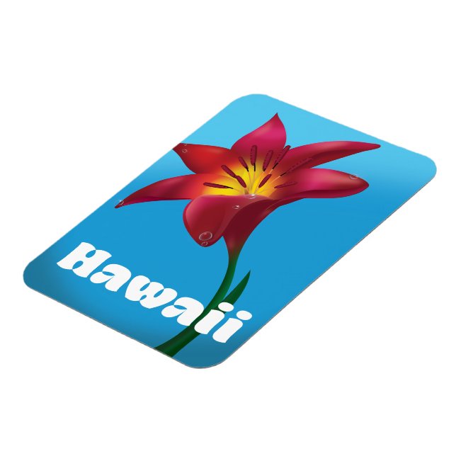Hawaii Flower Travel print Magnet (Left Side)