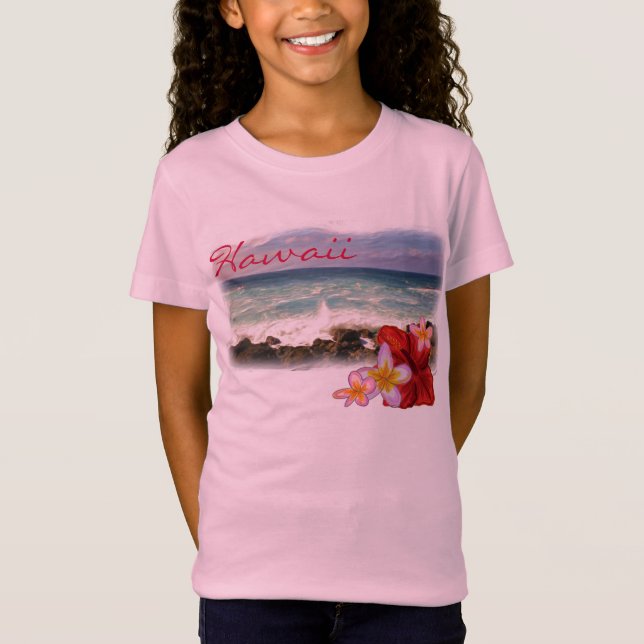 Hawaii flowers girls shirt (Front)