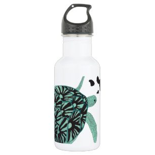 Hawaii green Sea Turtle and Hawaii Islands 532 Ml Water Bottle