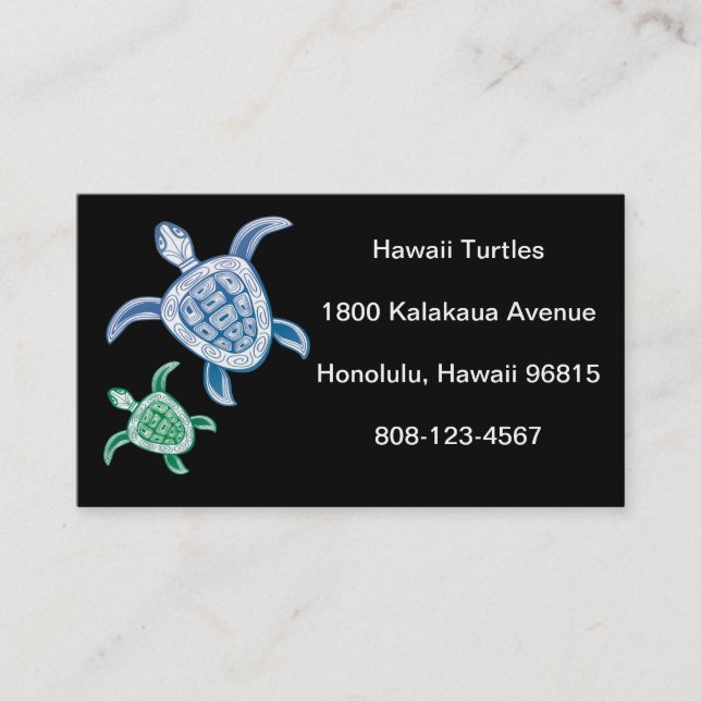 Hawaii Green Sea Turtle Business Card (Front)