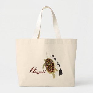Hawaii Green Sea Turtle Large Tote Bag