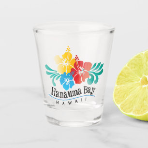 Hawaii Hanauma Bay hibiscus flowers shot glass