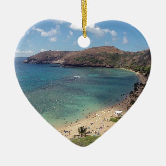 Hawaii Hanauma Bay Oahu Ceramic Tree Decoration (Front)