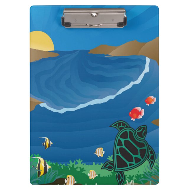 Hawaii Hanauma Bay Turtle Clipboard (Front)