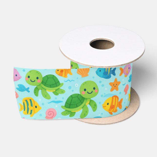 Hawaii happy honu satin ribbon (Spool)