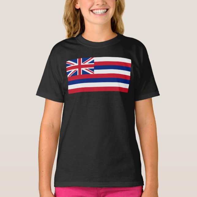 Hawaii, Hawaiian Aloha Paradise State Flag T-Shirt (Front)
