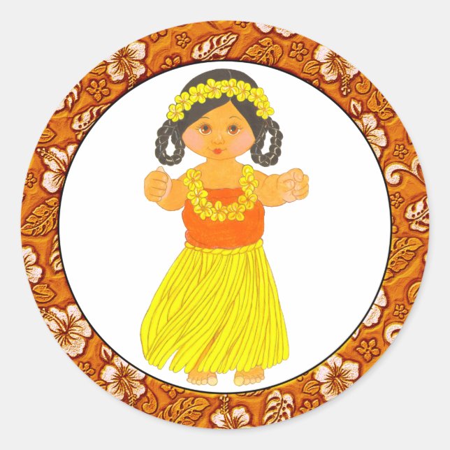 Hawaii ~ Hawaiian Girl Stickers (Front)