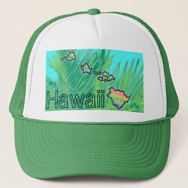 Hawaii hawaiian islands palm hat (Front)