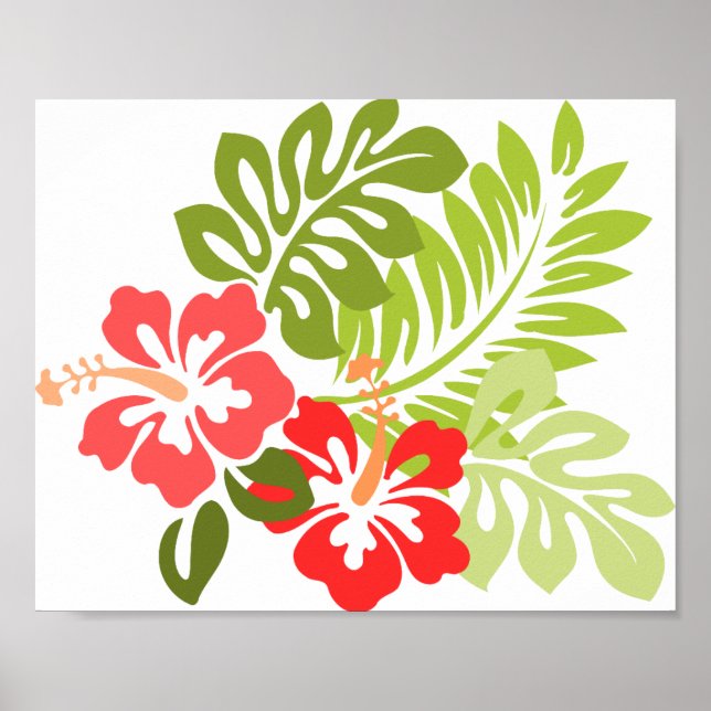 Hawaii Hibiscus Flora Floral Flowers Blossoms Poster (Front)