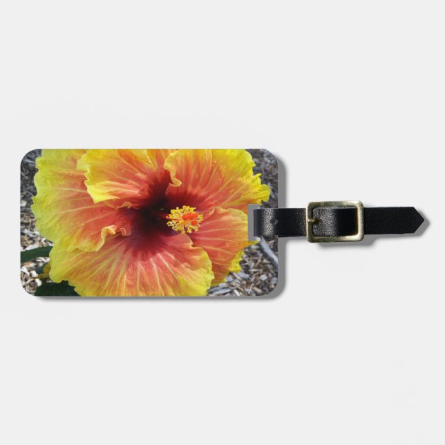Hawaii Hibiscus Flower Luggage Tag (Front Horizontal)