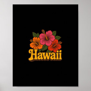 Hawaii Hibiscus Illustration Hawaiian Vacation 1  Poster