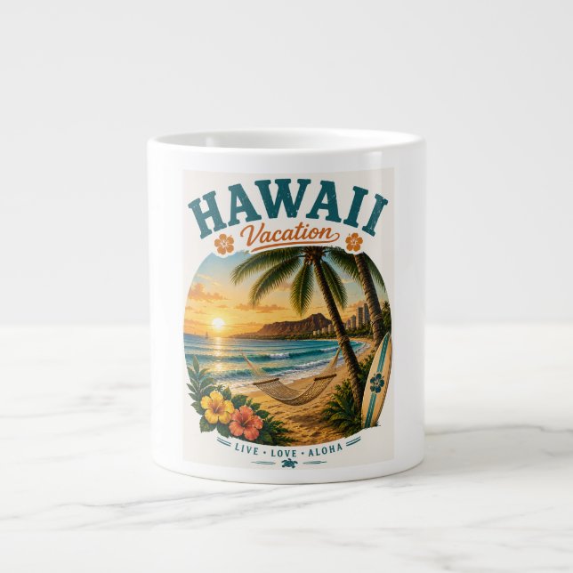Hawaii Holiday Large Coffee Mug (Front)