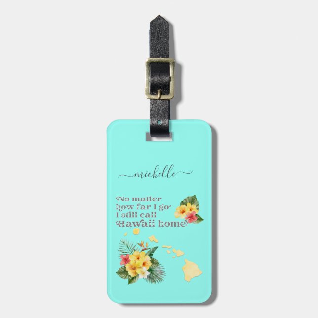 Hawaii Home Custom Text and Colour Luggage Tag (Front Vertical)
